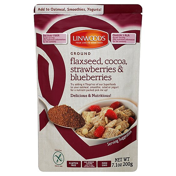 Linwoods Flaxseed Cocoa Strawberries & Blueberries Ground - 7.1 Oz