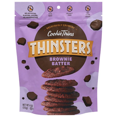 Thinsters Cookie Thins Deliciously Crunchy Brownie Batter - 4 Oz