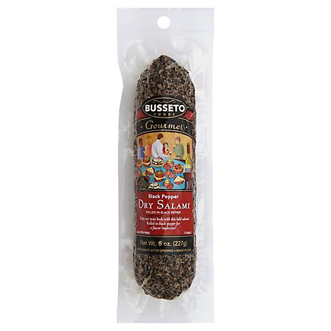 Busseto Gourmet Salami Dry Black Pepper - 8 Oz