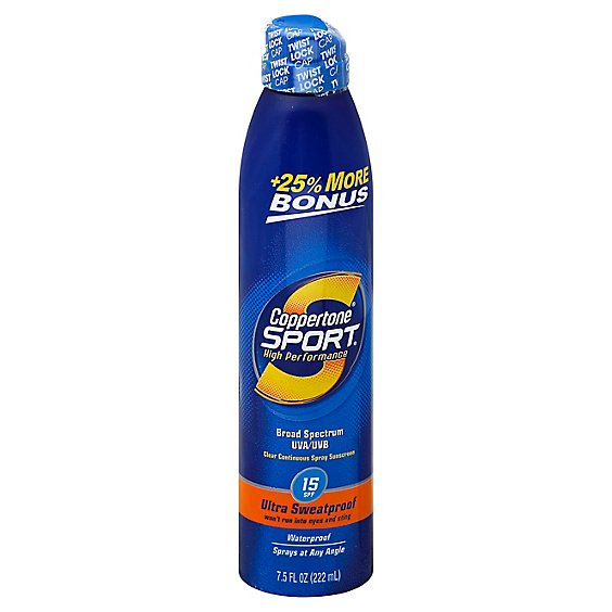 Coppertone Sport C-Spray SPF 15 Bonus 25% - 7.5 Fl. Oz.