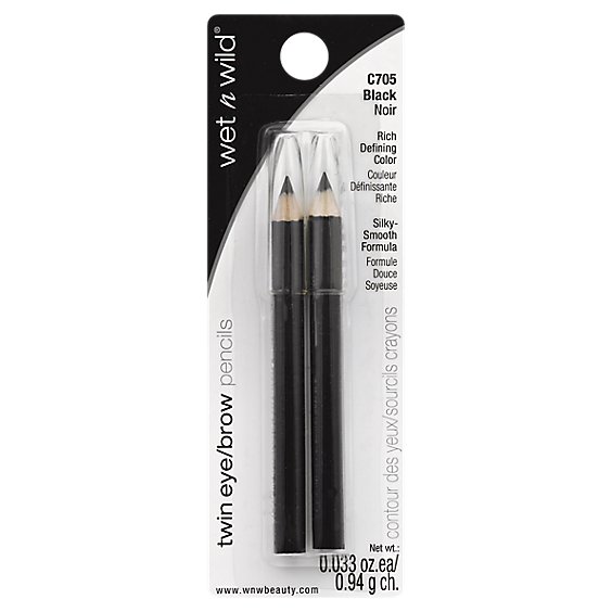 Wet N Wild Eyebrow Pencils Twin Black C705 - 2 ea