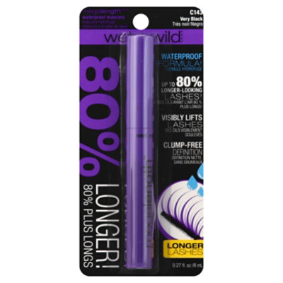 Wet N Wild MegaLength Mascara Waterproof Very Black C143 .27 Oz