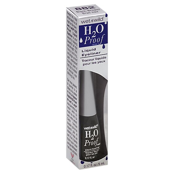 Wet N Wild H2O Proof Eyeliner Liquid Black-Brown 882 .17 Oz