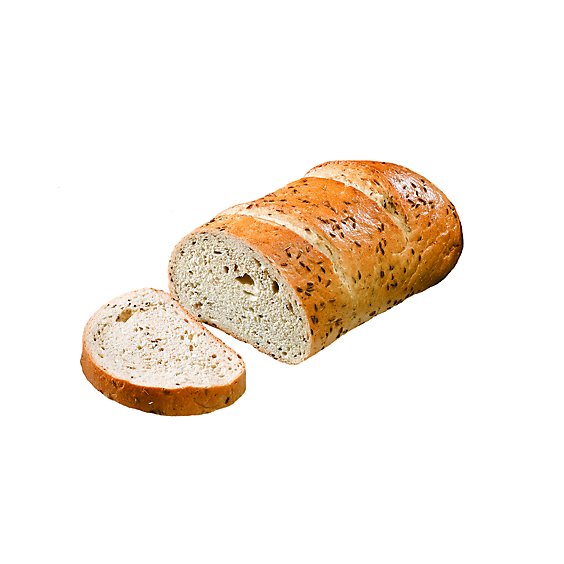 Bakery Bread Rye Seeded Half