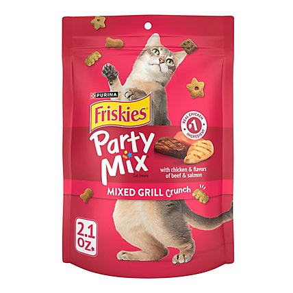 Friskies Cat Treats Party Mix Chicken Beef & Salmon - 2.1 Oz - Image 1