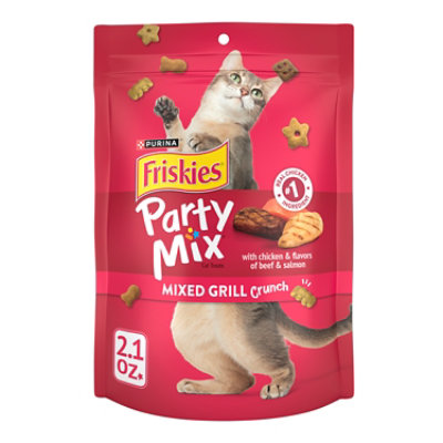 Friskies Cat Treats Party Mix Chicken Beef & Salmon - 2.1 Oz