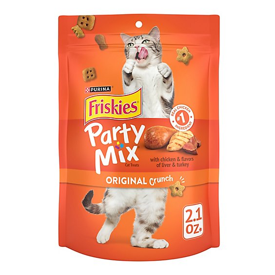 Friskies Cat Treats Party Mix Chicken Liver & Turkey - 2.1 Oz