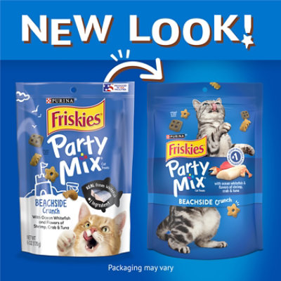 Purina Friskies Party Mix Ocean Whitefish And Flavors Of Shrimp Cat Treats - 2.1 Oz - Image 2