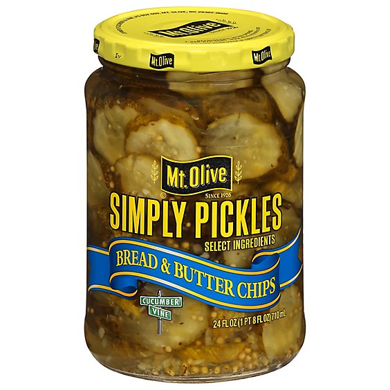 Mt. Olive Simply Pickles Bread & Butter Chips - 24 Fl. Oz.
