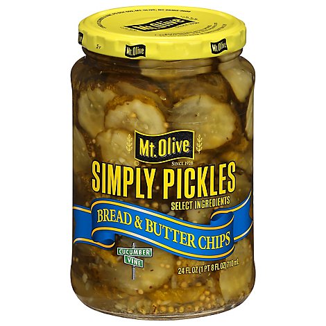 Mt. Olive Pickles Chips Bread & Butter Chips Made With Sugar - 24 Fl. Oz.
