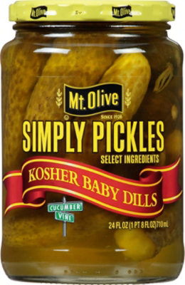 Mt. Olive Pickles Baby Kosher Dills Made with Sea Salt - 24 Fl. Oz. - Image 2