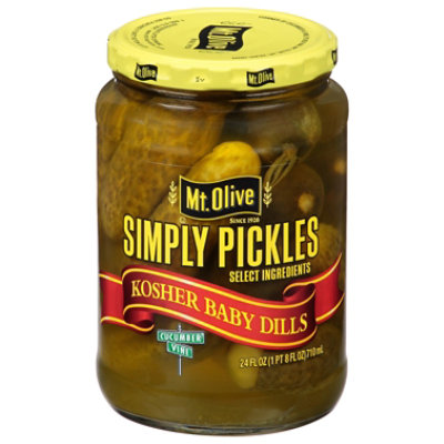 Mt. Olive Pickles Baby Kosher Dills Made with Sea Salt - 24 Fl. Oz.