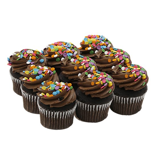 Bakery Cupcake Chocolate With Chocolateoalte Icing 9 Count - Each