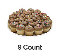 Bakery Cupcake White With Chocolate Icing 9 Count - Each