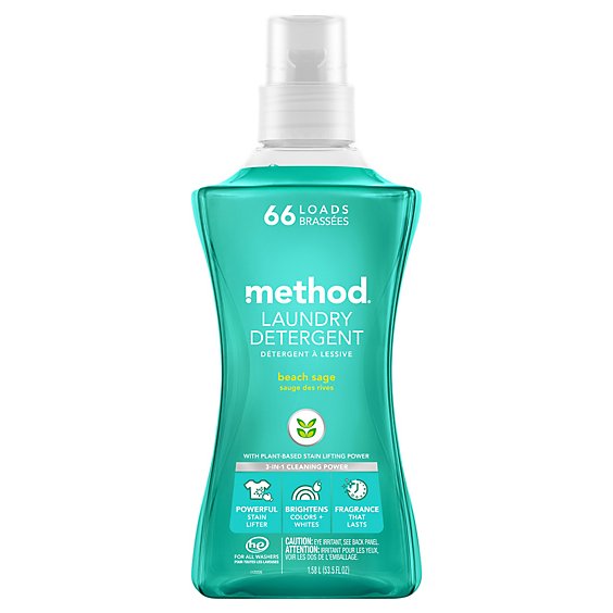 Method Laundry Detergent 4X Concentrated Beach Sage - 53.5 Fl. Oz.