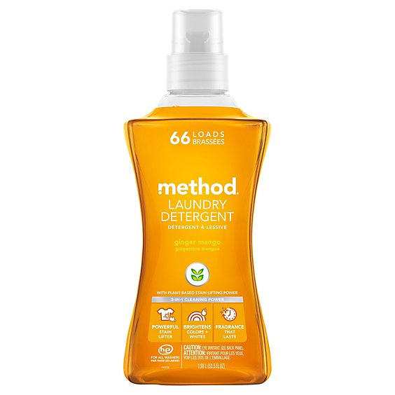 Method Laundry Detergent 4X Concentrated Ginger Mango - 53.5 Fl. Oz.