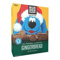 Blue Dog Bakery Dog Treats All Natural & Low Fat Blackstrap Molasses Gingerbread Box - 20 Oz