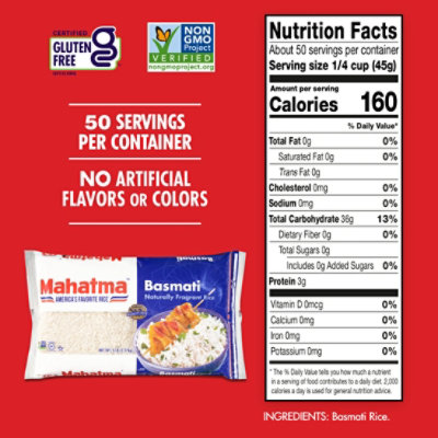 Mahatma Basmati Rice In Bag - 5 Lb - Image 3