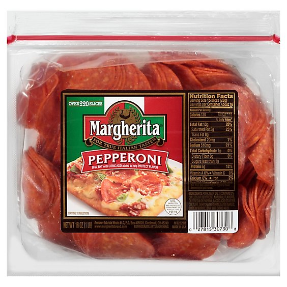 Margherita Pepperoni Sliced - 16 Oz