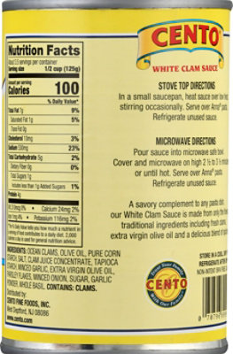 CENTO Clam Sauce White with Extra Virgin Olive Oil Can - 15 Oz - Image 6