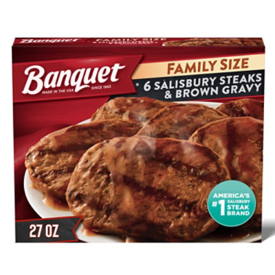 Banquet Family Size Salisbury Steaks & Brown Gravy - 30 Oz