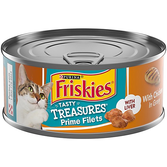 Friskies Cat Food Wet Tasty Treasures Chicken & Cheese - 5.5 Oz