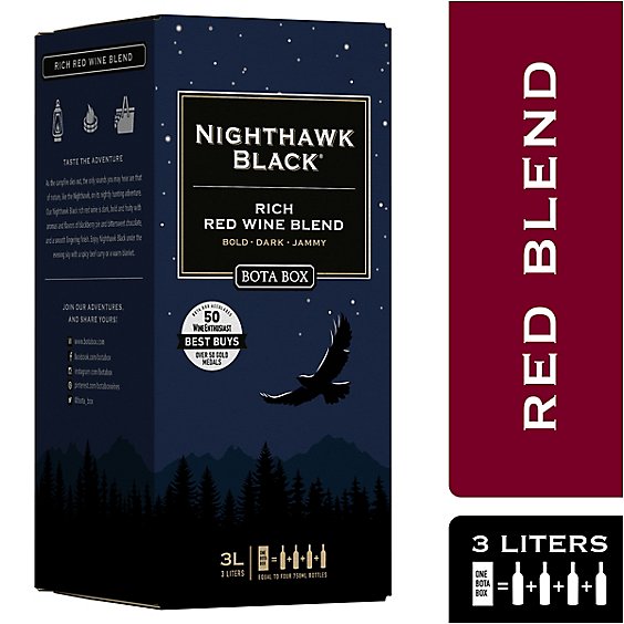 Bota Box Nighthawk Black Rich Red Wine Blend California - 3 Liter