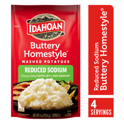 Idahoan Buttery Homestyle Reduced Sodium Mashed Potatoes Pouch - 4 Oz