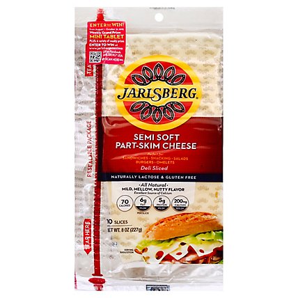 Jarlsberg Cheese Semi Soft Part-Skim Deli Sliced - 8 Oz - Image 1