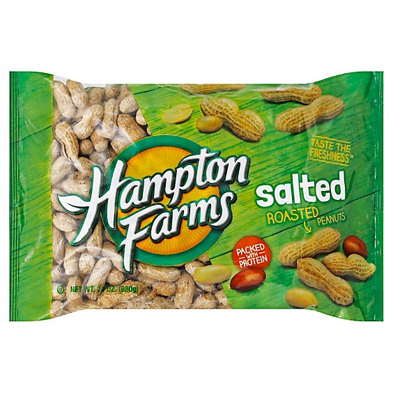 Hampton Farms Peanuts Roasted Salted - 24 Oz