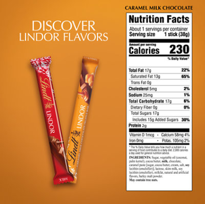 Lindt LINDOR Caramel Milk Chocolate Candy Truffle Bar - 1.3 Oz - Image 5