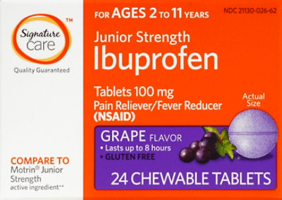 Signature Select/Care Ibuprofen Childrens Strength Chewable Tablet Grape 100mg - 24 Count - Image 2