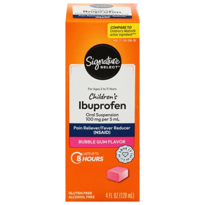 Signature Select/Care Ibuprofen Childrens 100mg PER 5ml Bubble Gum Oral Suspension - 4 Fl. Oz. - Image 2