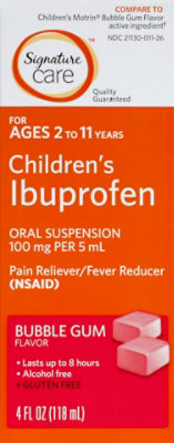 Signature Select/Care Ibuprofen Childrens 100mg PER 5ml Bubble Gum Oral Suspension - 4 Fl. Oz. - Image 2