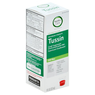 Signature Select/Care Tussin Cough Suppressant Non Drowsy DM Max Ages 12 & Over Raspberry - 8 Fl. Oz. - Image 1