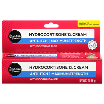 Signature Select/Care Cream Anti Itch Hydrocortisone 1% With Healing Aloe Maximum Strength - 2 Oz - Image 2