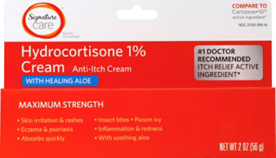 Signature Select/Care Cream Anti Itch Hydrocortisone 1% With Healing Aloe Maximum Strength - 2 Oz - Image 2