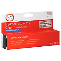 Signature Care Cream Anti Itch Hydrocortisone 1% With Healing Aloe Maximum Strength - 2 Oz - Image 1