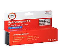 Signature Care Cream Anti Itch Hydrocortisone 1% With Healing Aloe Maximum Strength - 2 Oz