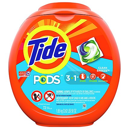 Tide PODS Detergent Pacs Clean Breeze - 72 Count - Image 3