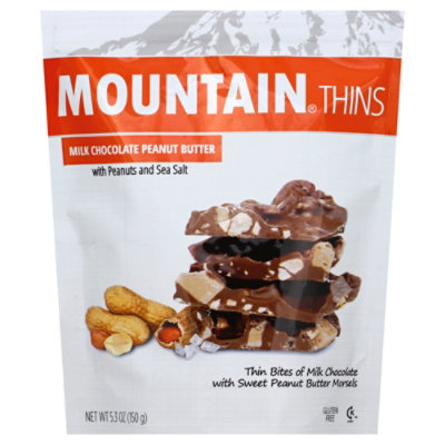 MOUNTAIN Thins Chocolate Milk Peanut Butter With Peanuts And Sea Salt Pouch - 5.3 Oz