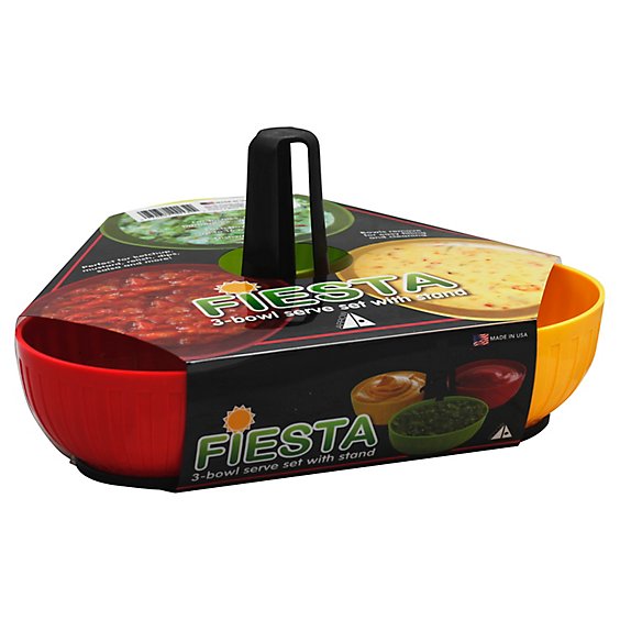 Arrow 3-Bowl Server Set Fiesta With Stand - Each
