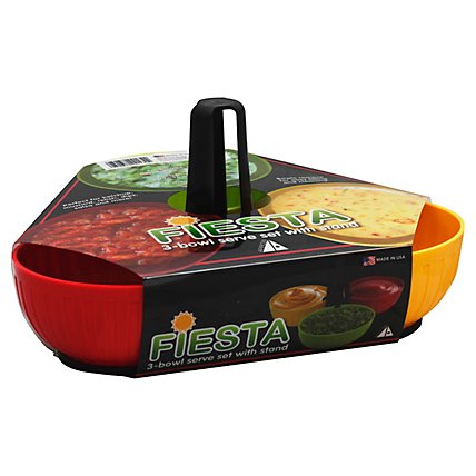 Arrow 3-Bowl Server Set Fiesta With Stand - Each - Image 1