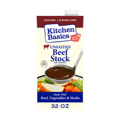 Kitchen Basics Unsalted Beef Stock Carton - 32 Oz - Image 1