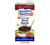 Kitchen Basics Unsalted Beef Stock Carton - 32 Oz