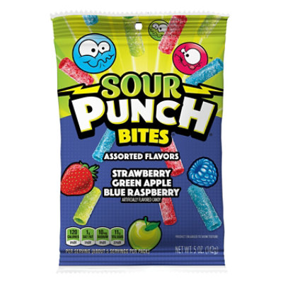 Sour Punch Bites Fruit Flavored Chewy Candy Assorted Bag - 5 Oz - Image 2