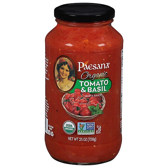 Paesana Pasta Sauce Organic Tomato & Basil - 25 Oz