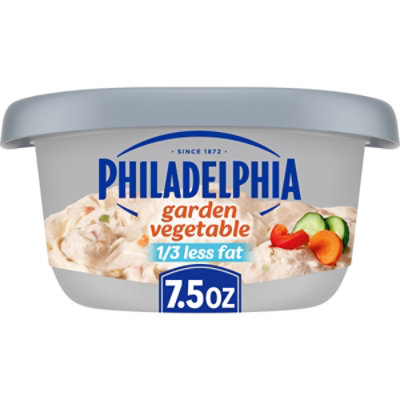Philadelphia Garden Vegetable Reduced Fat Cream Cheese Spread with 1/3 Less Fat Tub - 7.5 Oz