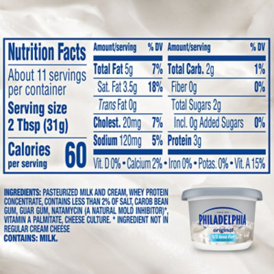 Philadelphia Reduced Fat Cream Cheese Spread with 1/3 Less Fat Tub - 12 Oz - Image 8