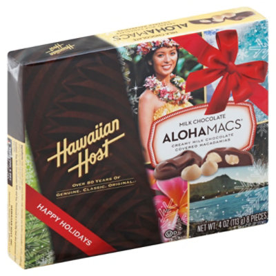 Hawaiian Host AlohaMacs Macadamia Nuts Milk Chocolate - 4 Oz - Image 1